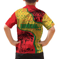 Senegal Family Matching Tank Maxi Dress and Hawaiian Shirt with Baobab Tree and African Tribal Pattern Design - Wonder Print Shop
