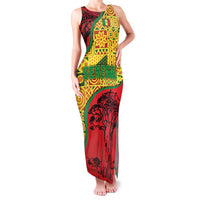 Senegal Family Matching Tank Maxi Dress and Hawaiian Shirt with Baobab Tree and African Tribal Pattern Design - Wonder Print Shop