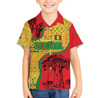 Senegal Family Matching Tank Maxi Dress and Hawaiian Shirt with Baobab Tree and African Tribal Pattern Design - Wonder Print Shop