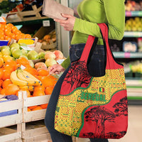 Senegal Grocery Bag with Baobab Tree and African Tribal Pattern Design - Wonder Print Shop