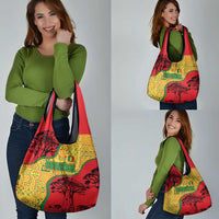 Senegal Grocery Bag with Baobab Tree and African Tribal Pattern Design - Wonder Print Shop