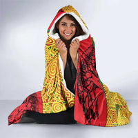 Senegal Hooded Blanket with Baobab Tree and African Tribal Pattern Design - Wonder Print Shop