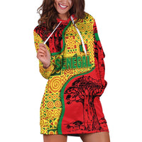 Senegal Hoodie Dress with Baobab Tree and African Tribal Pattern Design - Wonder Print Shop