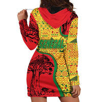 Senegal Hoodie Dress with Baobab Tree and African Tribal Pattern Design - Wonder Print Shop