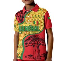 Senegal Kid Polo Shirt with Baobab Tree and African Tribal Pattern Design - Wonder Print Shop