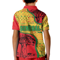 Senegal Kid Polo Shirt with Baobab Tree and African Tribal Pattern Design - Wonder Print Shop