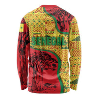 Senegal Long Sleeve Shirt with Baobab Tree and African Tribal Pattern Design - Wonder Print Shop