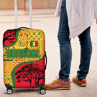 Senegal Luggage Cover with Baobab Tree and African Tribal Pattern Design - Wonder Print Shop