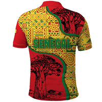 Senegal Polo Shirt with Baobab Tree and African Tribal Pattern Design - Wonder Print Shop