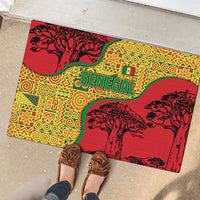 Senegal Rubber Doormat with Baobab Tree and African Tribal Pattern Design - Wonder Print Shop