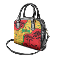 Senegal Shoulder Handbag with Baobab Tree and African Tribal Pattern Design - Wonder Print Shop
