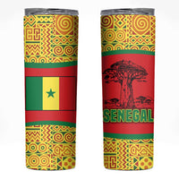 Senegal Skinny Tumbler with Baobab Tree and African Tribal Pattern Design - Wonder Print Shop