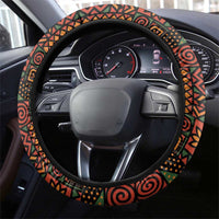 Senegal Steering Wheel Cover with Baobab Tree and African Tribal Pattern Design - Wonder Print Shop