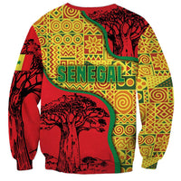 Senegal Sweatshirt with Baobab Tree and African Tribal Pattern Design - Wonder Print Shop