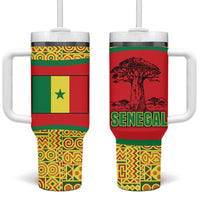 Senegal Tumbler With Handle with Baobab Tree and African Tribal Pattern Design - Wonder Print Shop