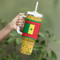 Senegal Tumbler With Handle with Baobab Tree and African Tribal Pattern Design - Wonder Print Shop