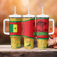 Senegal Tumbler With Handle with Baobab Tree and African Tribal Pattern Design - Wonder Print Shop