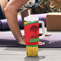 Senegal Tumbler With Handle with Baobab Tree and African Tribal Pattern Design - Wonder Print Shop