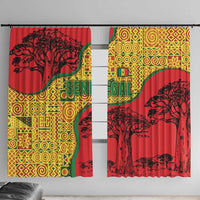 Senegal Window Curtain with Baobab Tree and African Tribal Pattern Design - Wonder Print Shop