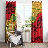 Senegal Window Curtain with Baobab Tree and African Tribal Pattern Design - Wonder Print Shop