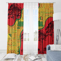 Senegal Window Curtain with Baobab Tree and African Tribal Pattern Design - Wonder Print Shop