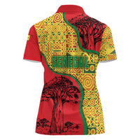Senegal Women Polo Shirt with Baobab Tree and African Tribal Pattern Design - Wonder Print Shop