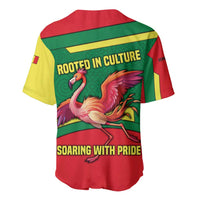 Senegal Baseball Jersey with Flamingo Design and Rooted in Culture Slogan - Wonder Print Shop