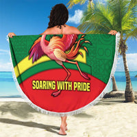 Senegal Beach Blanket with Flamingo Design and Rooted in Culture Slogan - Wonder Print Shop