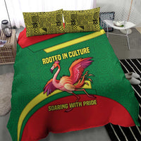 Senegal Bedding Set with Flamingo Design and Rooted in Culture Slogan - Wonder Print Shop