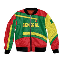 Senegal Bomber Jacket with Flamingo Design and Rooted in Culture Slogan - Wonder Print Shop