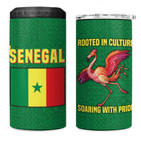 Senegal 4 in 1 Can Cooler Tumbler with Flamingo Design and Rooted in Culture Slogan - Wonder Print Shop