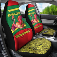 Senegal Car Seat Cover with Flamingo Design and Rooted in Culture Slogan - Wonder Print Shop