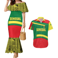 Senegal Couples Matching Mermaid Dress and Hawaiian Shirt with Flamingo Design and Rooted in Culture Slogan - Wonder Print Shop