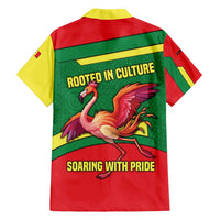 Senegal Family Matching Long Sleeve Bodycon Dress and Hawaiian Shirt with Flamingo Design and Rooted in Culture Slogan - Wonder Print Shop