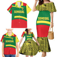 Senegal Family Matching Mermaid Dress and Hawaiian Shirt with Flamingo Design and Rooted in Culture Slogan - Wonder Print Shop