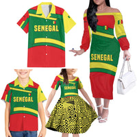 Senegal Family Matching Off The Shoulder Long Sleeve Dress and Hawaiian Shirt with Flamingo Design and Rooted in Culture Slogan - Wonder Print Shop