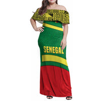 Senegal Family Matching Off Shoulder Maxi Dress and Hawaiian Shirt with Flamingo Design and Rooted in Culture Slogan - Wonder Print Shop