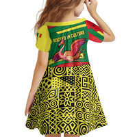 Senegal Family Matching Off Shoulder Short Dress and Hawaiian Shirt with Flamingo Design and Rooted in Culture Slogan - Wonder Print Shop