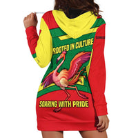 Senegal Hoodie Dress with Flamingo Design and Rooted in Culture Slogan - Wonder Print Shop