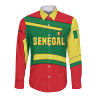 Senegal Long Sleeve Button Shirt with Flamingo Design and Rooted in Culture Slogan - Wonder Print Shop