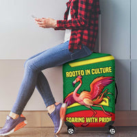 Senegal Luggage Cover with Flamingo Design and Rooted in Culture Slogan - Wonder Print Shop