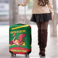 Senegal Luggage Cover with Flamingo Design and Rooted in Culture Slogan - Wonder Print Shop