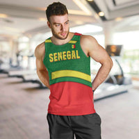 Senegal Men Tank Top with Flamingo Design and Rooted in Culture Slogan - Wonder Print Shop