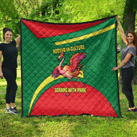 Senegal Quilt with Flamingo Design and Rooted in Culture Slogan - Wonder Print Shop