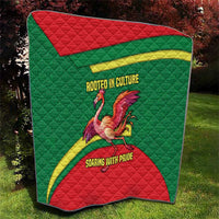 Senegal Quilt with Flamingo Design and Rooted in Culture Slogan - Wonder Print Shop