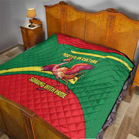 Senegal Quilt with Flamingo Design and Rooted in Culture Slogan - Wonder Print Shop