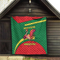 Senegal Quilt with Flamingo Design and Rooted in Culture Slogan - Wonder Print Shop