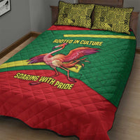 Senegal Quilt Bed Set with Flamingo Design and Rooted in Culture Slogan - Wonder Print Shop