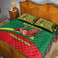 Senegal Quilt Bed Set with Flamingo Design and Rooted in Culture Slogan - Wonder Print Shop