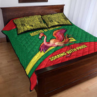 Senegal Quilt Bed Set with Flamingo Design and Rooted in Culture Slogan - Wonder Print Shop
